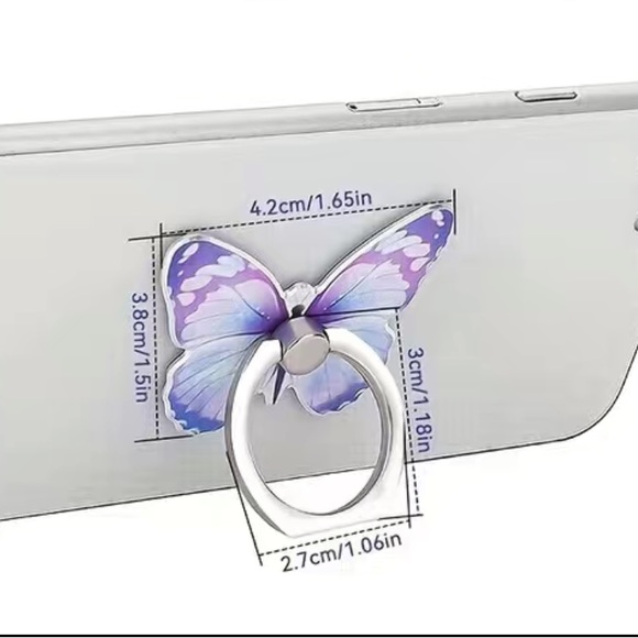 COPY - New Beautiful butterfly phone bracket 360° rotation phone ring holder st… - Picture 2 of 4